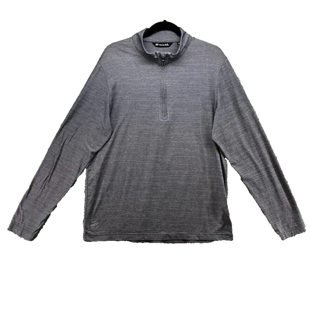 Travis‎ Mathew 1/4 Zip Pullover Mens Large Gray Activewear Golf Preppy Office